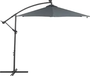 Садовый зонтик Shumee CORVAL 285 см с LED, серый