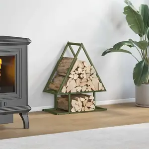 Firewood rack VidaXL model 864314, olive green, 50 x 25 x 60 cm