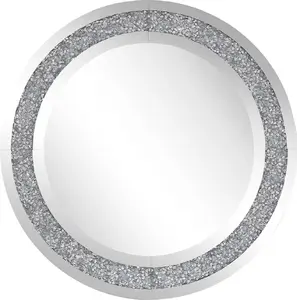 Wall mirror Shumee ERBRAY round 70 cm silver