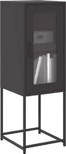 Комод VidaXL модель 853398, чёрный, холоднокатаная сталь, 36×39×107 см