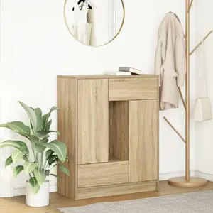 Комод с ящиками и дверцей VidaXL 73x31x90 см, цвет дуб сонома