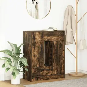 Комод с ящиками и дверцей VidaXL 73×31×90 см, дымчатый дуб
