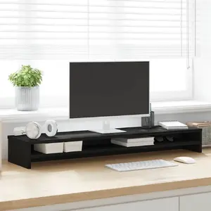 Monitor Stand Shelf VidaXL 100x24x13 cm, Black Oak