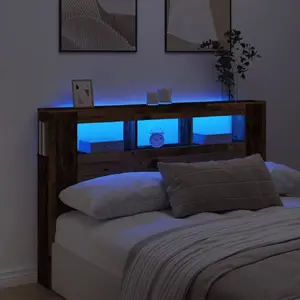 Изголовье кровати с LED-подсветкой VidaXL 160x18,5x103,5 см, старое дерево