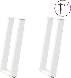 VidaXL galdiņa kājas консoles galdam, 2 gab., baltas pulverkrāsotas tērauds, 28 x (72–73) cm