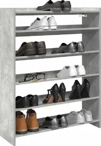 Shoe Rack VidaXL model 859899, concrete gray, 80 x 25 x 100 cm