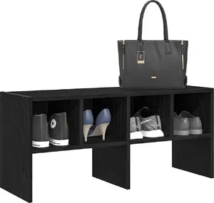 Shoe rack VidaXL model 858841, stackable, black, 89.5×30×40 cm