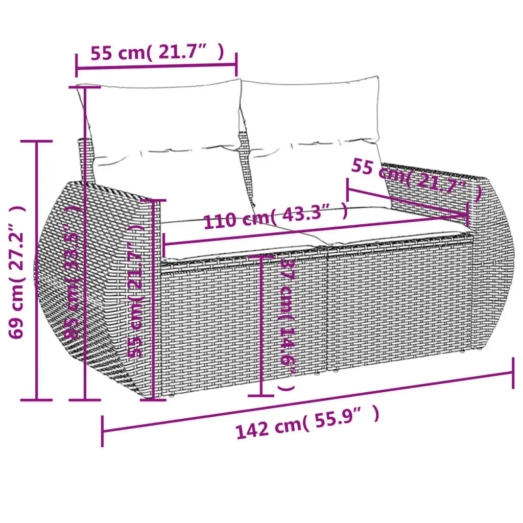 Уличный комплект мебели VidaXL 3221132 Photo 9