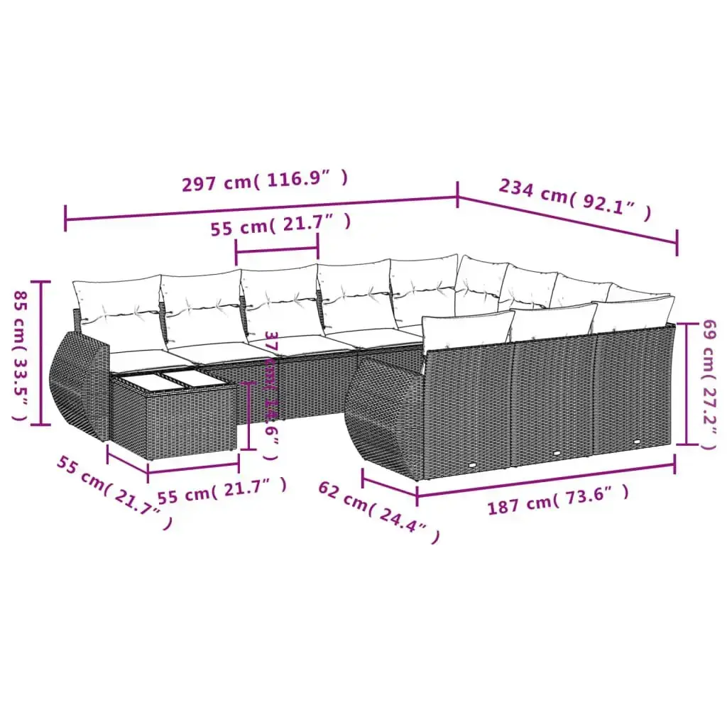VidaXL 3254270 — 11 предметов уличной мебели Photo 3