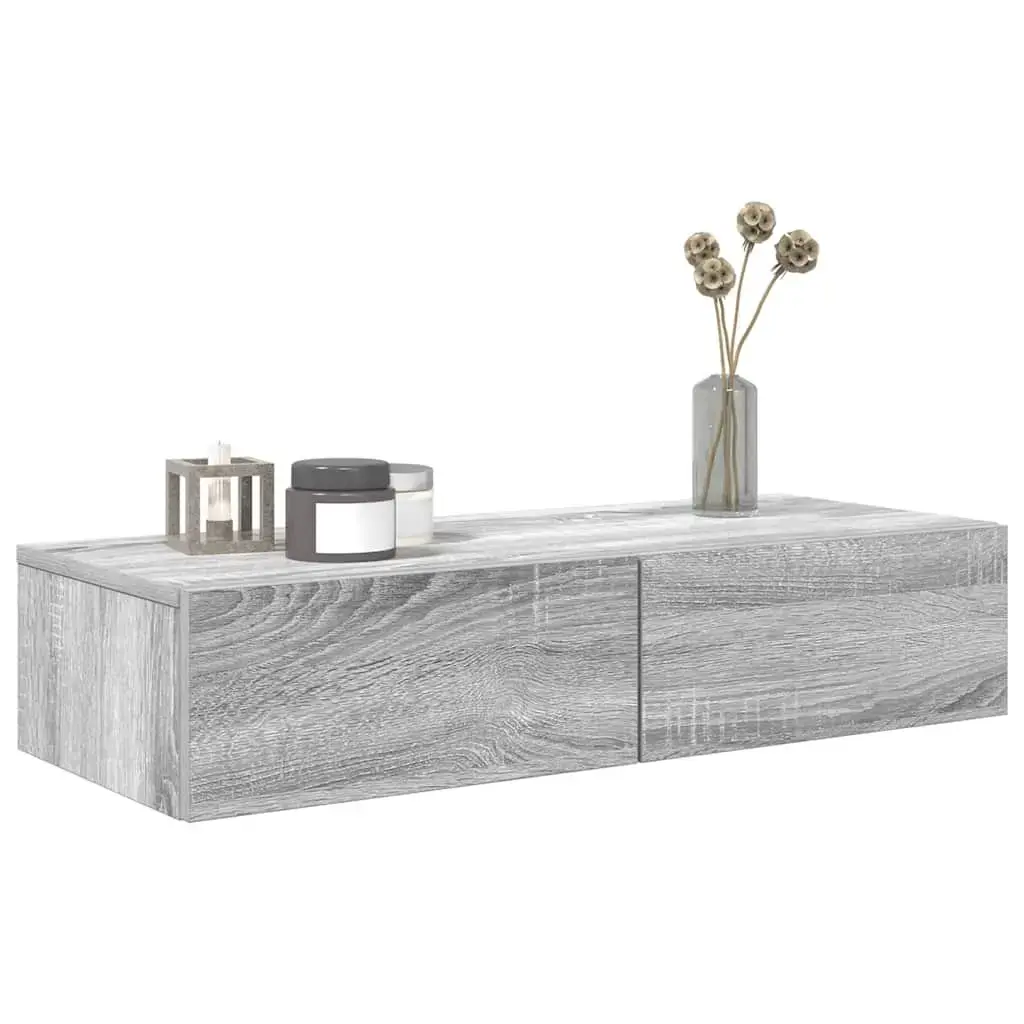 Shelf VidaXL 859991 — wood grey 1000×360×190 mm Photo 3