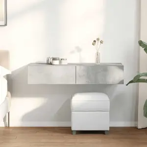 Настенная полка с ящиками VidaXL 100x36x19 см, цвет бетонный серый