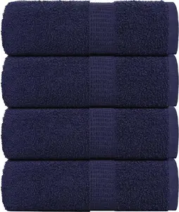 Towels VidaXL set of 4 navy 30x30 cm 100% cotton