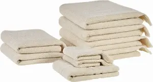 Towel set Beliani ATIU – 9-piece cotton terry towels, beige