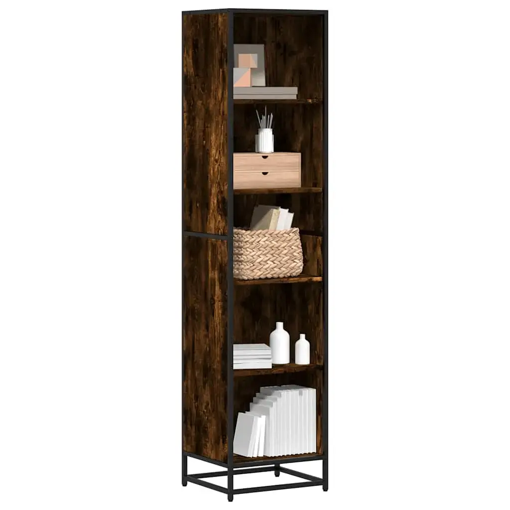 Bookcase VidaXL 3300852 — 5 shelves, oak, metal frame Photo 2