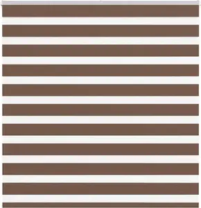 Roller zebra blind VidaXL model 4014348 with birch pattern, fabric width 140.9 cm, polyester