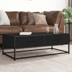 Журнальный стол VidaXL 100 x 50 x 35 см, черный, древесно-волокнистый материал