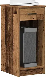 Подставка для компьютера с ящиком VidaXL модель 858747, старое дерево, 35×45×77 см