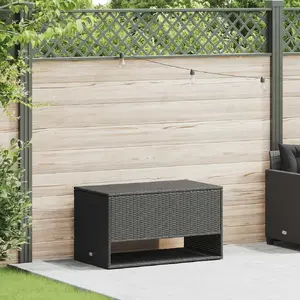 Storage Box VidaXL 4104141 Black 100 x 55 x 55.5 cm Rattan-Effect Garden Cushion Chest