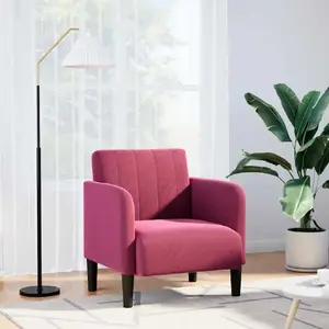 Dīvāna atzveltnes krēsls VidaXL modelis 4100582, samta apdare, vīnsarkans, sēdekļa platums 54 cm