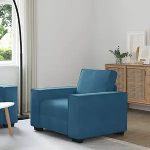 Dīvāna krēsls VidaXL, zils samts, sēdekļa platums 59 cm