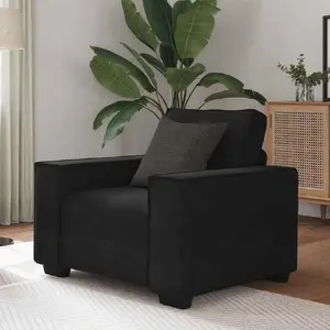 Krēsls VidaXL Sofa Fotel Czarny 59 cm Samts — sēdvietas platums 59 cm, melns