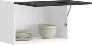 Sienas virtuves skapītis VidaXL Lucca melns — koksnes šķiedru plātne, modelis 854078
