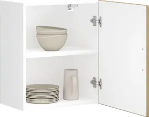 Virtuves sienas skapji VidaXL modelis 854056 no laminētas koksnes, komplekts 2 gab., Rustic Oak