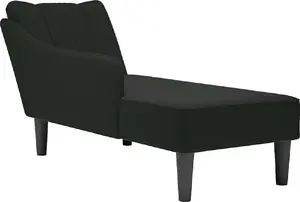 Chaise lounge with right armrest VidaXL model 4009797, black velvet