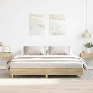 Каркас кровати VidaXL 160x200 см, дуб Sonoma, без матраса