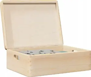 Wooden Storage Box with Lid and Handles VidaXL — Solid Pine