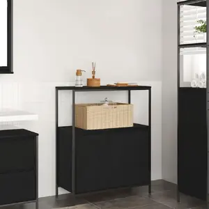 Шкаф для ванной VidaXL 861917, черный дуб, 76,5×35×95 см с полками