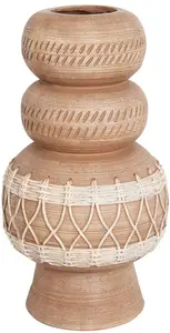 Vase Beliani ALMIROS ceramic floor vase 51 cm light brown