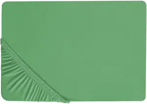 Простыня на резинке Beliani JANBU 140x200 см Хлопок Зелёный