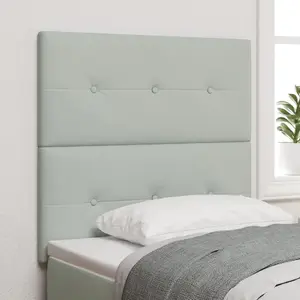 Headboard VidaXL button-tufted light grey 80 cm velvet