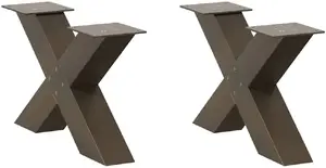 Galda kājas VidaXL modelis 4012943, tērauds, komplekts 2 gab., augstums 60 cm, platums 30–31 cm