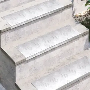 Алюминиевые противоскользящие накладки на ступени VidaXL, набор 5 шт., 60 x 18 см