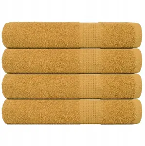 Towels set VidaXL 4 pcs Golden 100x200 cm 360 gsm 100% cotton