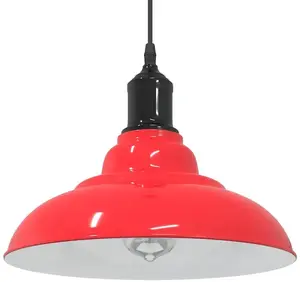 Piekaramā lampa VidaXL modelis 4103441, regulējama augstuma, E27, spīdīgs sarkans metāls