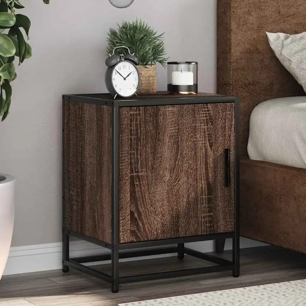 Nightstand VidaXL 848718 oak, metal frame Photo 2