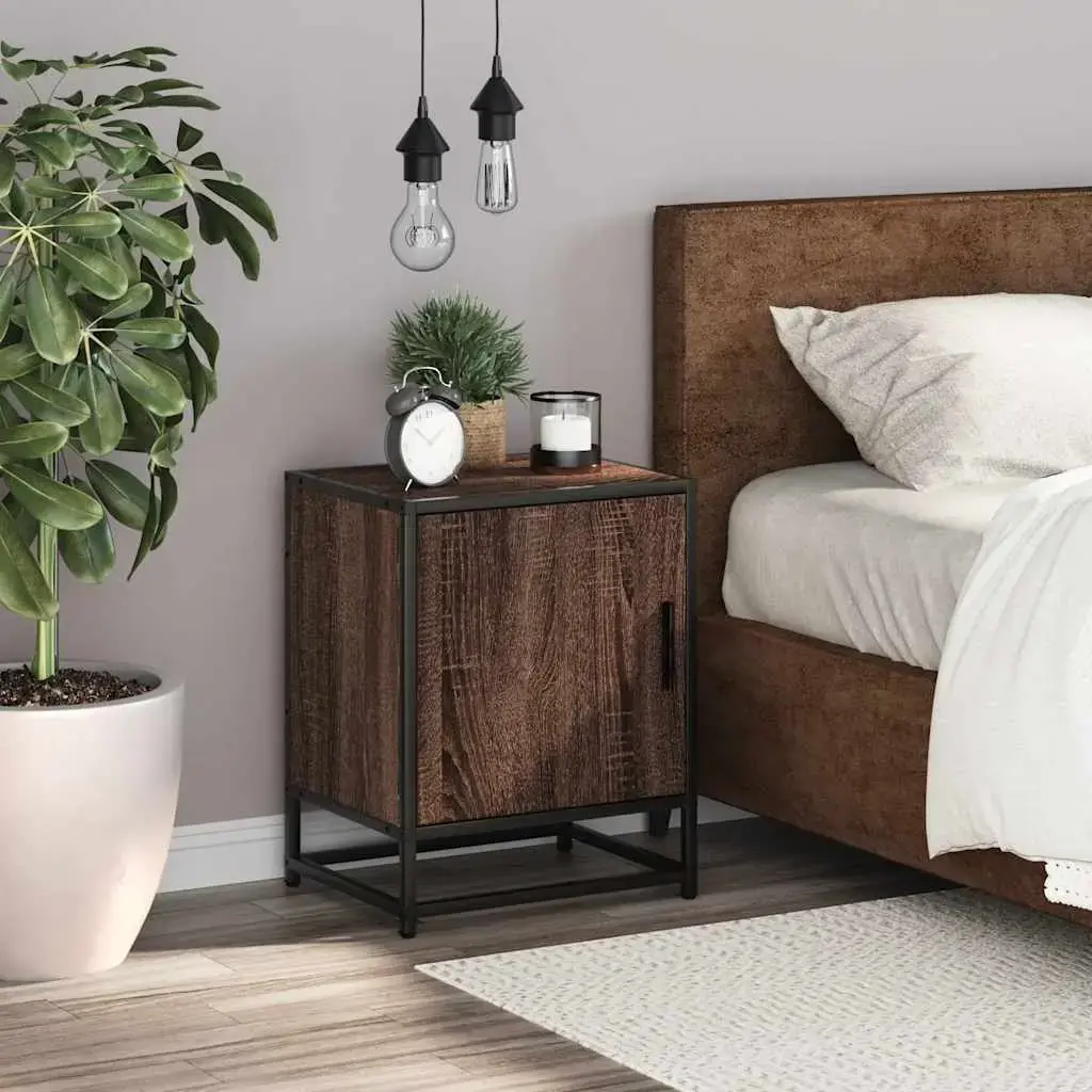 Nightstand VidaXL 848718 oak, metal frame Photo 3