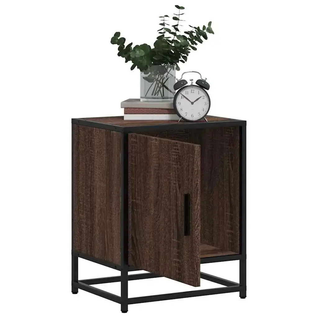 Nightstand VidaXL 848718 oak, metal frame Photo 4