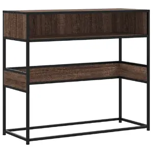 Kafijas/sānu/galda VidaXL 849173 — brūns virsmas krāsojums, ozolkoka rāmis, 900×350×800 mm