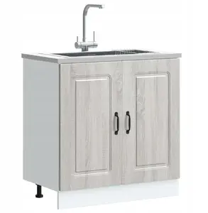Шкаф под мойку VidaXL Kalmar, серый дуб Sonoma, 80 x 46 x 81,5 см