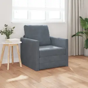 Напольный диван Single VidaXL 74×77×81 см темно-серый велюр