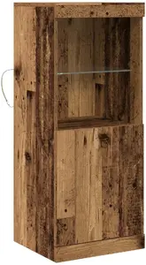 Шкаф с LED-подсветкой VidaXL Stary drewniany 41x37x100 см - деревянный шкаф с встроенной подсветкой