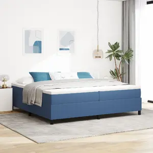 Кровать с пружинным блоком VidaXL 200x200 см, синяя вельветовая ткань
