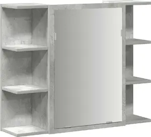 Шкаф для ванной с зеркалом VidaXL, бетонно‑серый, 80 x 20,5 x 64 см