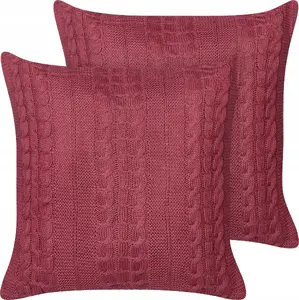 Набор подушек Beliani CADETIA, хлопок бордовый, 45 x 45 см (2 шт.)