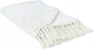 Хлопковый плед Beliani AMPARA 150 x 200 см белый