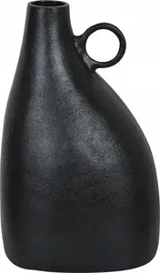 Decorative aluminium vase Beliani NARBADA 36 cm, black